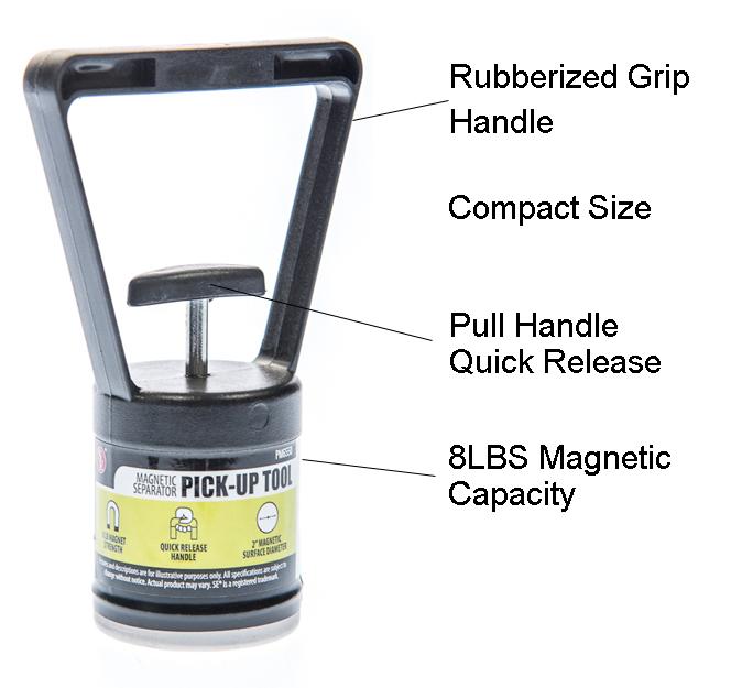 4-3/8 Inch 8-Pound Magnetic Separator Pick Up with Quick Release