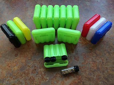 4 Gold Vials With 4 Vial Holder Storage and Protection Case - Various colors available.